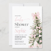 Winter Baby Shower Einladung, Bow Baby Dusche Einladung (Vorderseite)