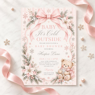 Winter-Baby-Shower-Einladung für Mädchen Einladung
