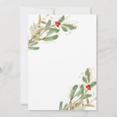 Winter Baby Shower Einladung Gold Holly (Rückseite)