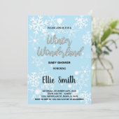 Winter Baby Shower Einladungen Blue (Stehend Vorderseite)