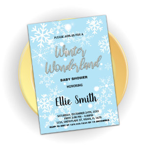 Winter Baby Shower Einladungen Blue