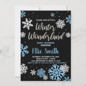Winter Baby Shower Einladungen Blue Black (Vorderseite)