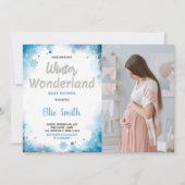 Winter Baby Shower Einladungen Blue Cloud Foto (Vorderseite)