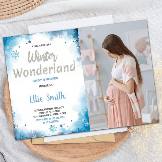 Winter Baby Shower Einladungen Blue Cloud Foto