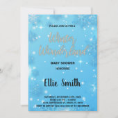 Winter Baby Shower Einladungen Blue Silver (Vorderseite)
