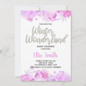 Winter Baby Shower Einladungen Glitzer Silver (Vorderseite)