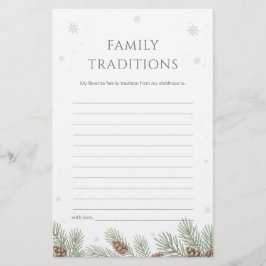 Winter Baby Shower Family Traditions Game