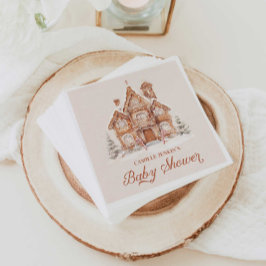 Winter Baby Shower Gingerbrett House Serviette