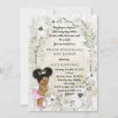 Winter Baby Shower Girl, etnic, Winter Wonderland Einladung (Vorderseite)