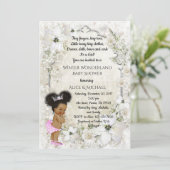 Winter Baby Shower Girl, etnic, Winter Wonderland Einladung (Stehend Vorderseite)