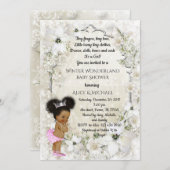 Winter Baby Shower Girl, etnic, Winter Wonderland Einladung (Vorne/Hinten)