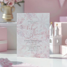 Winter Baby Shower Girl Pink Snowflake