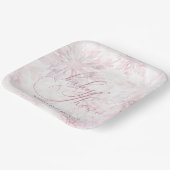 Winter Baby Shower Girl Pink Snowflake Pappteller (Gewinkelt)