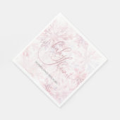 Winter Baby Shower Girl Pink Snowflake Serviette (Ecke)