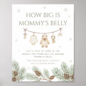 Winter Baby Shower Guess How Big is Her Belly Game Poster (Vorne)