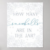 Winter Baby Shower Guessing Game Sign Poster (Vorne)