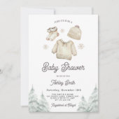 Winter Baby Shower Invite cold Outside Christmas Einladung (Vorderseite)