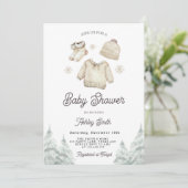 Winter Baby Shower Invite cold Outside Christmas Einladung (Stehend Vorderseite)