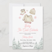 Winter Baby Shower Invite It's Cold Outside Girl Einladung (Vorderseite)