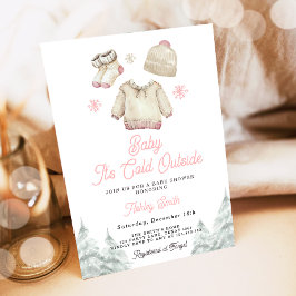 Winter Baby Shower Invite It's Cold Outside Girl Einladung
