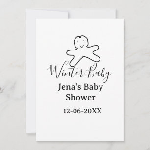 Winter-Baby-Shower-Keks schwarz gekritzelt handgez Feiertagskarte