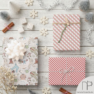 Winter-Baby-Shower-Kleiderleine Geschenkpapier Set