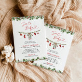 Winter Baby Shower, Neutral Santa Baby Shower Einladung