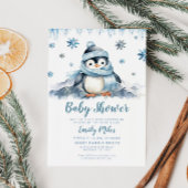 Winter Baby Shower Pinguin Einladung
