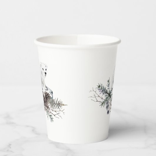 Winter Baby Shower Polar Bear Pappbecher (Links)