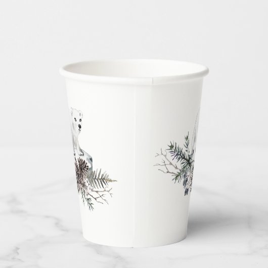 Winter Baby Shower Polar Bear Pappbecher (Rechts)