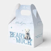 Winter Baby Shower Polar White Baby Bear Modern Geschenkschachtel (Rückseite)
