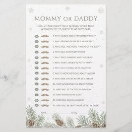 Winter Baby Shower rät, wer Mama oder Daddy Game i