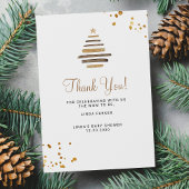 Winter baby shower rustic tree  dankeskarte