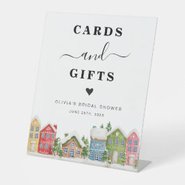 Winter Baby Shower Schneekarten und Geschenke Unte Sockelschild