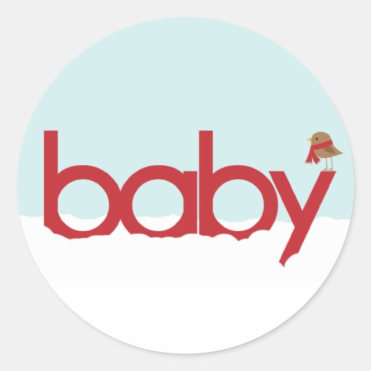 Winter Baby Shower Stickers (Vorderseite)