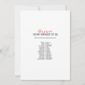 Winter Baby Showgame mit Antwort auf die 12x18 Einladung (Rückseite)