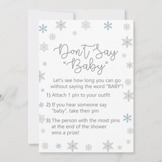 Winter Baby Showgröße 12x18" Einladung (Vorderseite)