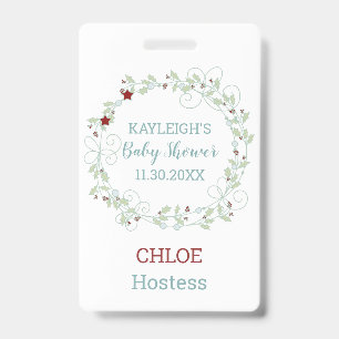 Winter Baby Showname Tag für Hostess oder Guest Ausweis