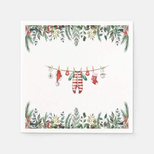 Winter Baby Showpapier Napkin Serviette (Vorderseite)