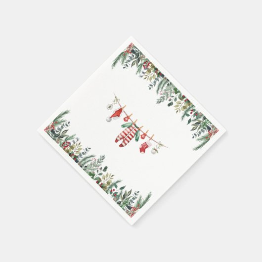 Winter Baby Showpapier Napkin Serviette (Ecke)