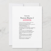 Winter Baby Showspiel mit Rückantwort auf 12x18 Einladung (Rückseite)