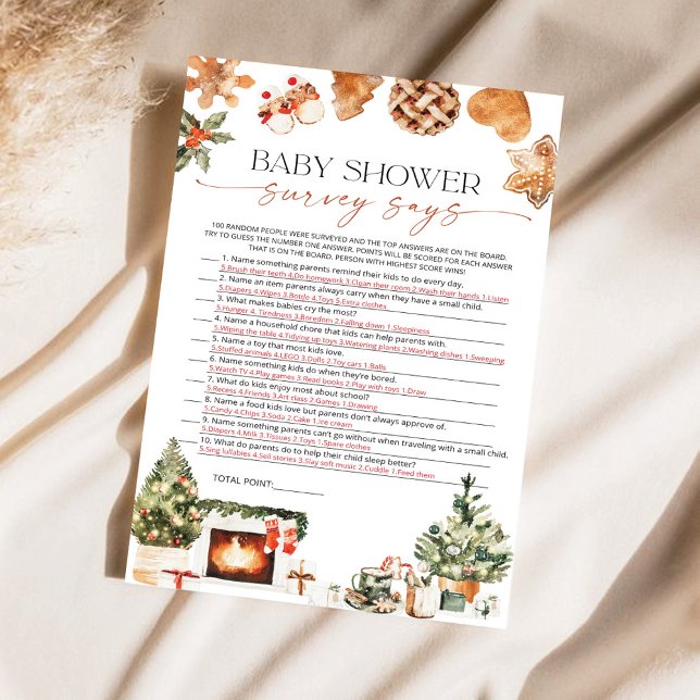 Winter Baby Showumfrage zeigt Spielkarte (Von Creator hochgeladen)