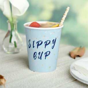 Winter Baby Sprinkle Blauer Schneefall Pappbecher