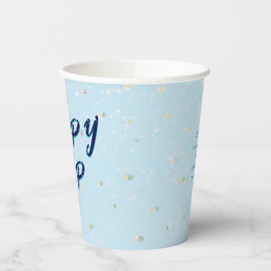 Winter Baby Sprinkle | Blauer Schneefall Pappbecher (Links)