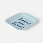 Winter Baby Sprinkle | Blauer Schneefall Pappteller (Gewinkelt)