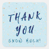 Winter Baby Sprinkle | Blauer Schneefall Quadratischer Aufkleber (Vorderseite)