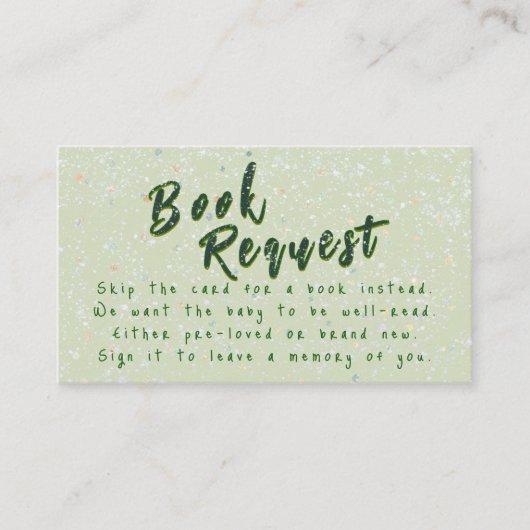 Winter Baby Sprinkle | Buchanfrage "Snow Flurry Begleitkarte (Vorderseite)