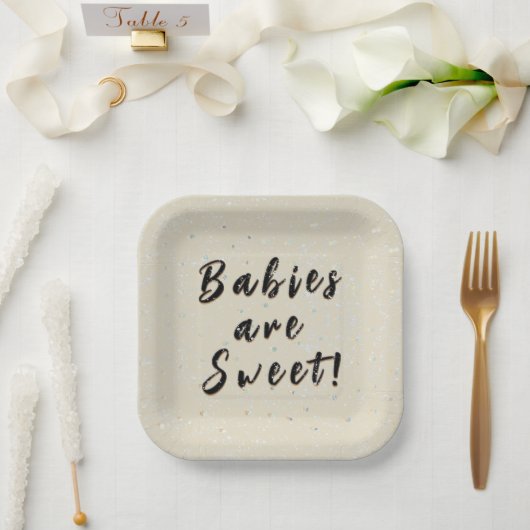 Winter Baby Sprinkle | Cremeschneeflocken Pappteller (Hochzeit)