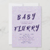 Winter Baby Sprinkle | Lila Schneefall Einladung (Vorderseite)