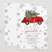 Winter Baby Sprinkle Red Card Christmas Einladung (Vorne/Hinten)